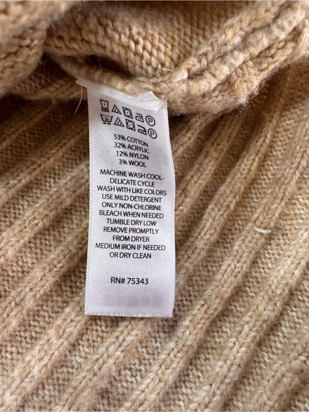Tahari camel v neck sweater women’s large cozy knit sweater - Picture 5 of 6
